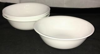 4 Corelle Winter Frost White 6 1/4 " Cereal Bowls
