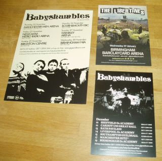 Libertines & Babyshambles (uk Concert Tour Flyers X 3) Pete Doherty & Carl B