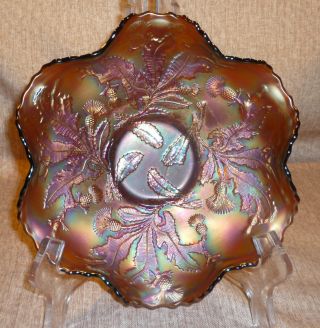 Fenton Carnival Glass Marigold Thistle Bowl