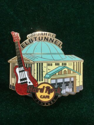 Hard Rock Cafe Pin Hamburg 100 Years Elbtunnel With Red Guitar