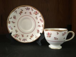 Vintage Wedgwood England “rouen” Pattern Porcelain Tea Cup And Saucer