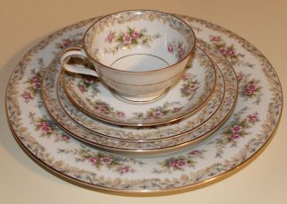 Vintage Noritake China 5pc Place Setting Somerset Cup,  Saucer Dinner Plate,  (c)