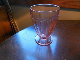 Depression Glass Tumbler Pink : " Sierra " Or " Pinwheel " Jeanette Glass 1930s