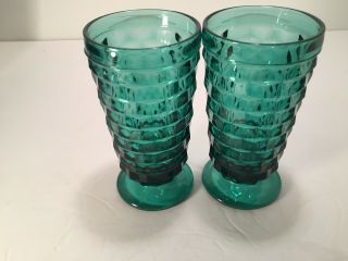 Vintage Fostoria ?whitehall Colony Iced Tea Footed Teal Green Drinking Glass