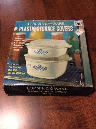 Vintage Corning Ware P - 1 - Pc Plastic Storage Covers/lid 1 Or 1 - 1/2 Qt Translucent