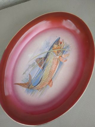 Antique Victorian Stinthal China Fish Platter 2