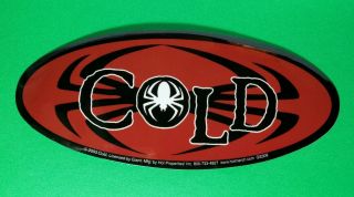 Cold Spider Oval Maroon Dark Red Black Band Name 2.  5x5.  5 Music Sticker