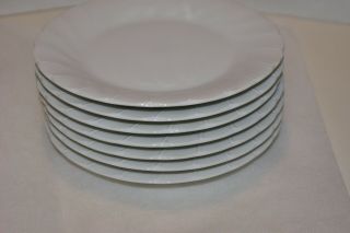 Set Of 7 Sheffield Porcelain Bone White Bread Plates 6 3/4 " Swirled Edge