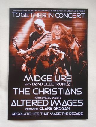 MIDGE URE/The Christians/Altered Images Live 2017 UK Tour Promotional flyers x 2 2