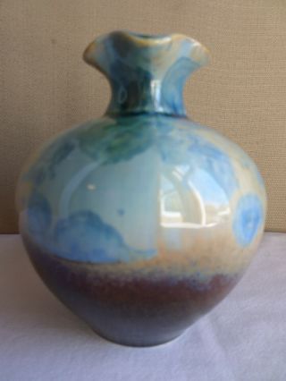 Follette Hand Crafted Pottery Signed Vase W Natural Earth Tone Colors