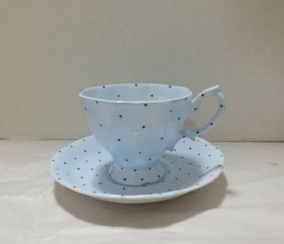 Royal Albert Pierette Blue Polka Dot Cup And Saucer