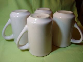 4 Vintage Buffalo China Restaurant Ware Tall Coffee Cups Off White Ivory