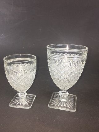 Vintage Anchor Hocking Miss America Clear Water Wine Footed Goblet 5 3/8 " & 4”