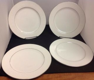 Crown Victoria Lovelace Fine China Set Of 4 - 10.  25 " Dinner Plates