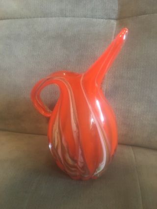 Murano Hand Blown Lead Crystal Pitcher Vintage (1950’s)
