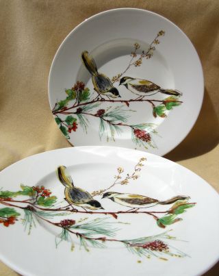 Set 2 Lenox Winter Song Accent Salad Plates 9.  5 Inches