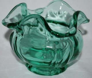 Fenton Art Glass Sea Mist Green 4 " Aurora Bowl Vase