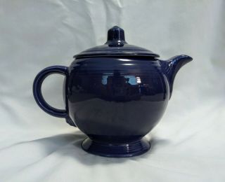 Vtg Homer Laughlin Fiestaware Cobalt Teapot W/ Lid