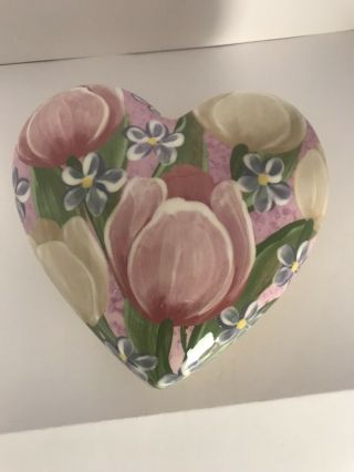 Lesal Ceramics Heart Shaped Jewelry/trinket Box By Lisa Lindberg Van Nortwick