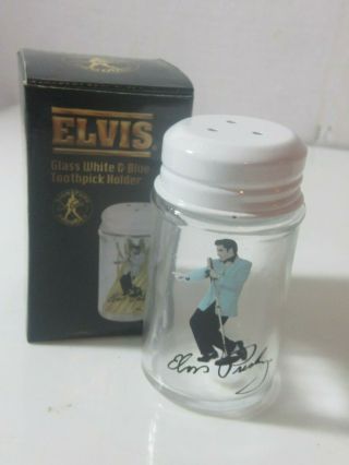 Elvis Tooth Pick Holder Glass White Epe Store Stock Estate