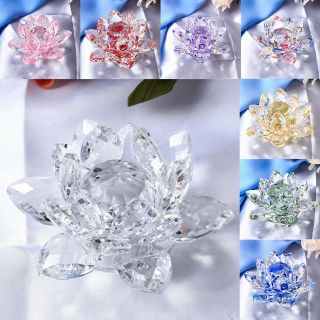 4 Inch Crystal Lotus Flower With Gift Box,  Wedding Gift Feng Shui Ornaments