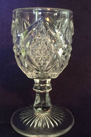 4 Pc.  EAPG Antique Pattern PENNSYLVANIA WINE GLASSES Balder U.  S.  Glass 15048 3