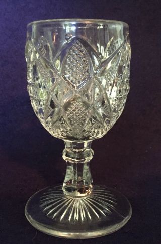 4 Pc.  EAPG Antique Pattern PENNSYLVANIA WINE GLASSES Balder U.  S.  Glass 15048 4