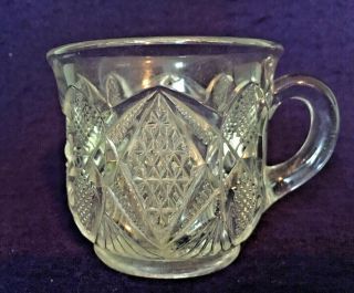 2 Pc.  Eapg Antique Pattern Pennsylvania Mugs Cups Balder Kamoni U.  S.  Glass