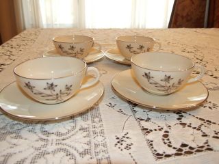 4 Lenox China Cups And Saucers,  Princess Pattern,  X516,
