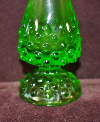 Fenton Glass Green Hobnail Bud Vase 10 