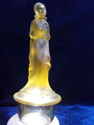 An Art Deco Pressed Glass Flower Bowl Figure,  