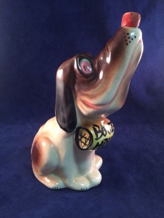 Vintage Ceramic Booze Hound Whiskey Decanter Rubber Nose Hand Painted