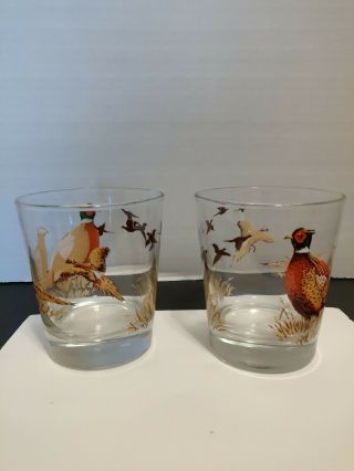 Libbey Cocktail Glasses With Quails vintage 1980s 2