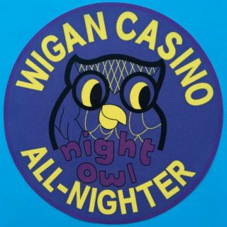 Northern Soul Record Box Sticker - Wigan Casino Night Owl All Nighter - Purple
