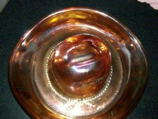 Vintage Jeannette marigold carnival glass cowboy hat ashtray trinket dish LBJ 2