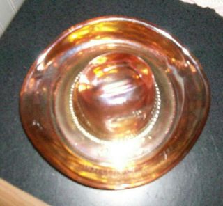 Vintage Jeannette marigold carnival glass cowboy hat ashtray trinket dish LBJ 4