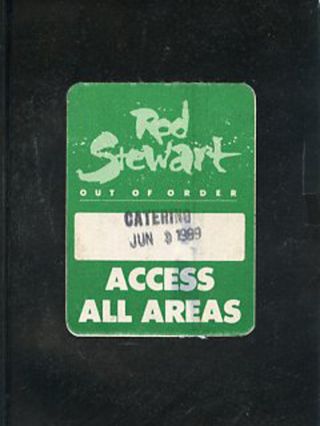 Rod Stewart - Out Of Order Tour - June 9,  1989 Backstage Satin Pass All Access