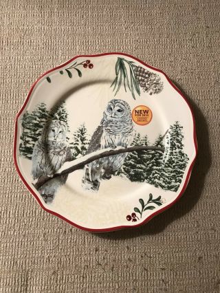 Better Homes & Gardens Winter Forest Snow Owl Salad Plate.  No Box
