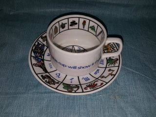 Vintage International Collectors Teacup Zodiac Fortune Telling Tea Cup & Saucer