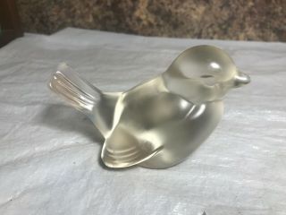 Vintage Fenton Frosted Clear Glass Bird Figurine