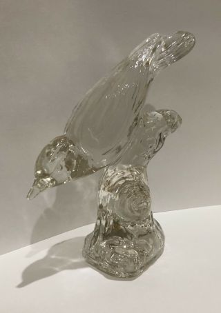 Vintage Crystal Glass Birds Paperweights Mid Century Modern