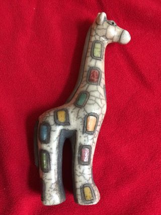 The Fenix Raku Pottery Giraffe Figurine Hand Made In South Africa