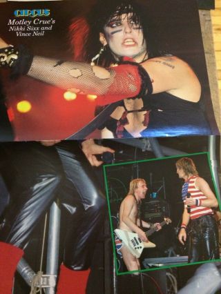 Nikki Sixx,  Vince Neil,  Motley Crue,  Double Two Page Centerfold Poster