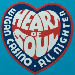 Northern Soul Record Box Sticker - Wigan Casino Heart Of Soul Allnighter