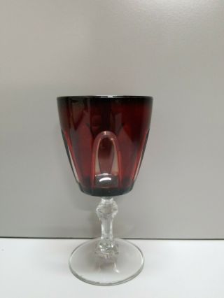 Vintage Ruby Red Goblets Stemware Luminarc Crystal D 