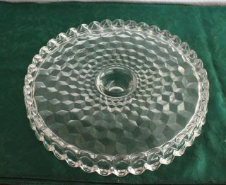 Fostoria American Crystal Round Cake Plate? With Rum Well - No Pedestal
