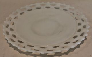 Vintage Westmoreland Milk Glass Doric Lace Trimmed Plate 11 "