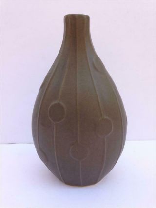 Jonathan Adler Matte Olive Green 8 - 1/4 " Geometric Modern Vase