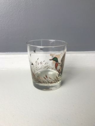 Vintage Libbey Glass Mallard Duck Whiskey Low Ball Cocktail Drink Glass 2