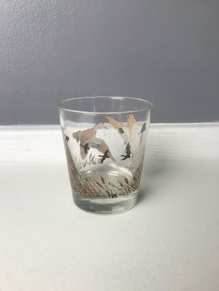 Vintage Libbey Glass Mallard Duck Whiskey Low Ball Cocktail Drink Glass 3